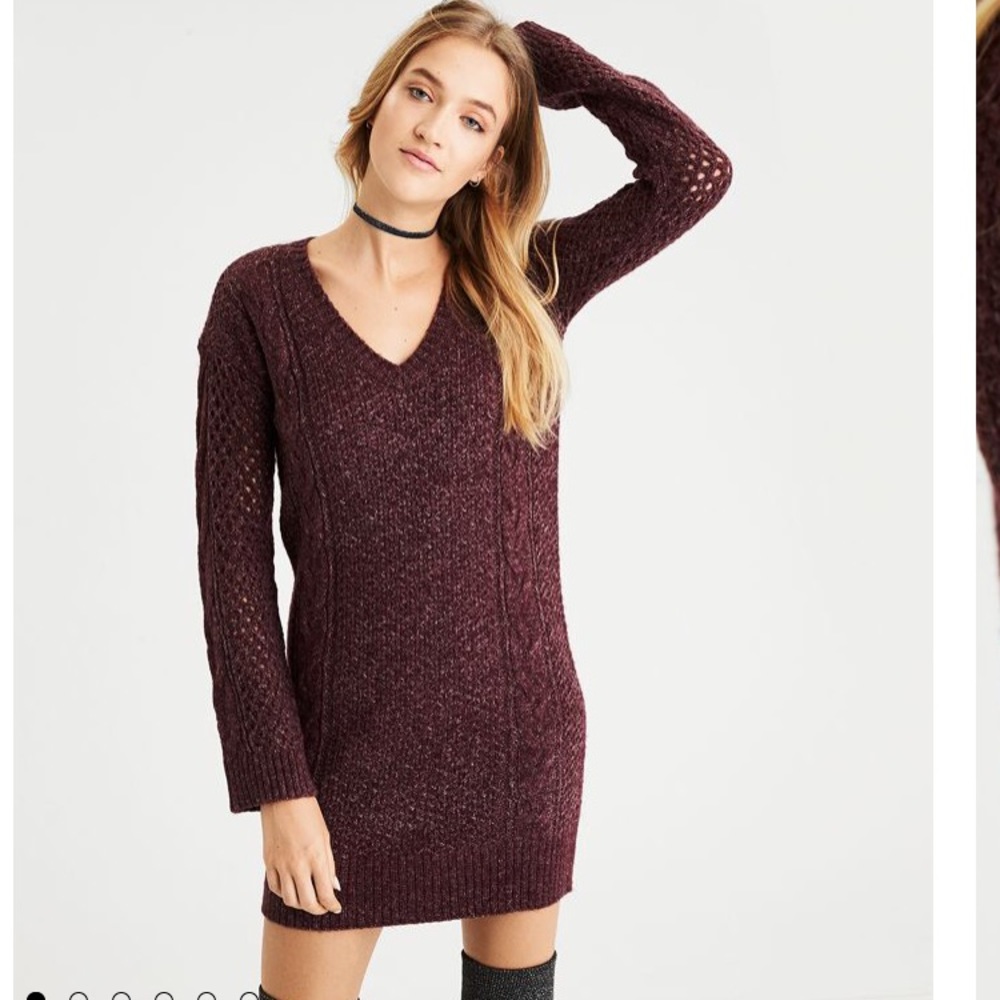 AE Ahh-Mazzingly Soft Cable Knit Sweater Dress